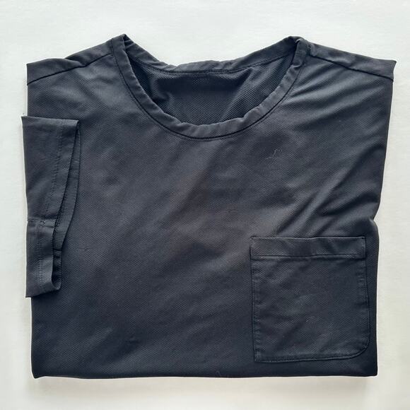 Lululemon Men's Pocket Mesh Short Sleeve Tee Black Size XXL Run Gym Workout - Picture 1 of 5